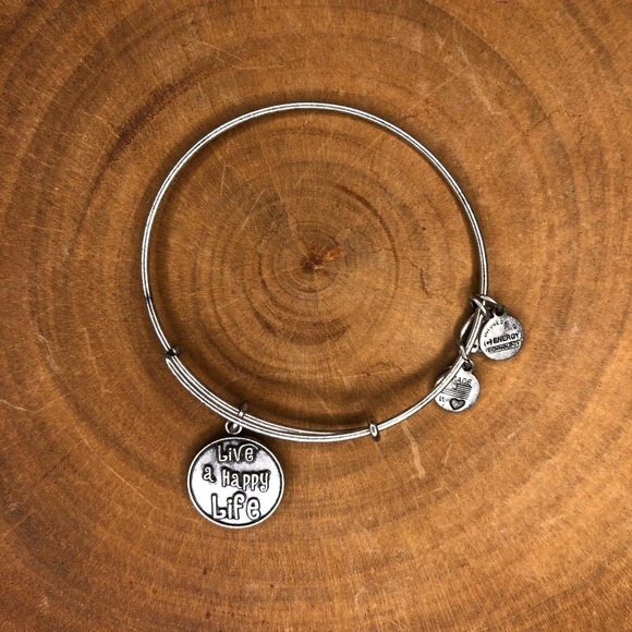 Alex and Ani sliver bangle with a Happy charm! - Picture 2 of 4